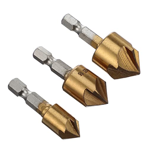Operitacx 3 Stück Teiliges Set Hochleistungs Chamferbohrer Stahl mit Sechskantschaft Effiziente und Praktische Bohrwerkzeuge für Metallbearbeitung Operitacx 3 Stück Teiliges Set Hochleistungs Chamferbohrer Stahl mit Sechskantschaft Effiziente und Praktische Bohrwerkzeuge für Metallbearbeitung von Operitacx