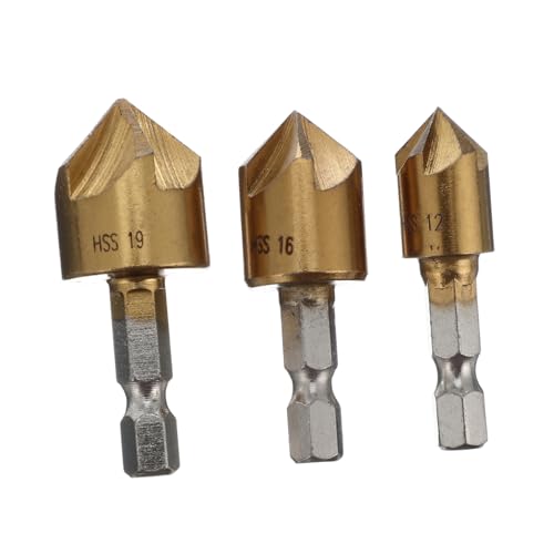 Operitacx 3 Stück Teiliges Set Kant Chamfer Fräser Stahl Langlebig und Vielseitig Einsetzbar für Metallbearbeitung Geeignet für Mehr von Operitacx