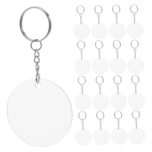 Operitacx 30 Sätze Runder Acryl Schlüsselanhänger Set Blanko Anhänger für DIY Bastelbedarf Vielseitige Verwendung für Designs und Operitacx 30 Sätze Runder Acryl Schlüsselanhänger Set Blanko Anhänger für DIY Bastelbedarf Vielseitige Verwendung für Designs und von Operitacx