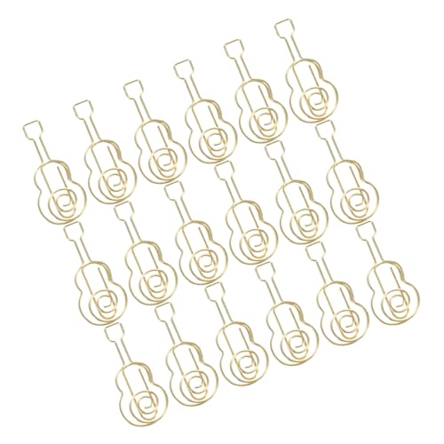 Operitacx 30 Stück Gitarren-Büroklammer dekorativ farbig Musik kleine Büroklammern Form Kleine Papierklammern Mini-Büroklammern Lesezeichenclips aus Metall neuartige Büroklammern Eisen von Operitacx