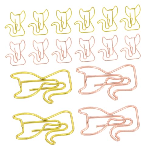 Operitacx 30 Stück Katzenförmige Büroklammern aus Metall Lustige Dekorative Clips Gold und Roségold für Notizen Lesezeichen und Kreative Organisation im Büro oder Zuhause von Operitacx