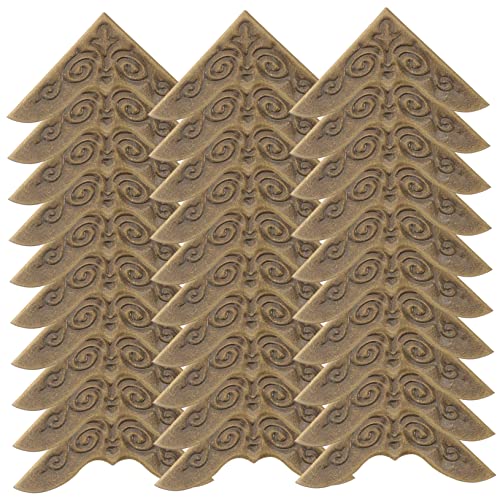 Operitacx 30 Stück Metallene Buchecken Schutzecken Teiliges für Notizbücher und Alben Vintage Design Kantenschutz für Möbel Dekorative Eckenschutzabdeckungen aus Solidem für Scrapbooking von Operitacx