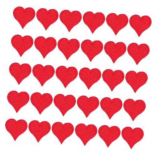 Operitacx 30 Stück Teiliges Herz Aufnäher zum Aufbügeln Bestickte Textilpatches Rot Langlebige Diy Applikationen für Kleidung Taschen Jacken Geschenkidee für Freundin von Operitacx