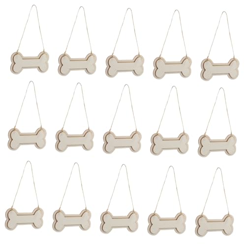 Operitacx 30 Stück Teiliges Holzanhänger Hundeknochen Form mit Natur Hanfseilen Unlackierte Diy Holzornamente zum Bemalen Hängende Dekoration für Zuhause Festtage und Bastelprojekte von Operitacx