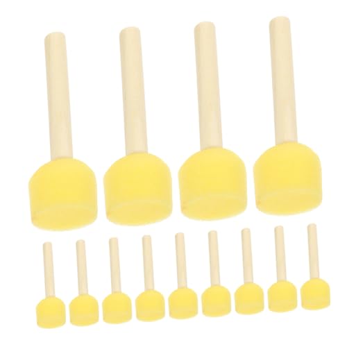 Operitacx 30 Stück Teiliges Schwammpinsel-Set mit Holzgriff Waschbare Runde Schwämme zum Malen und Basteln für Wiederverwendbare Acrylfarbe Schwämme für DIY Kunst und Stempelspaß von Operitacx