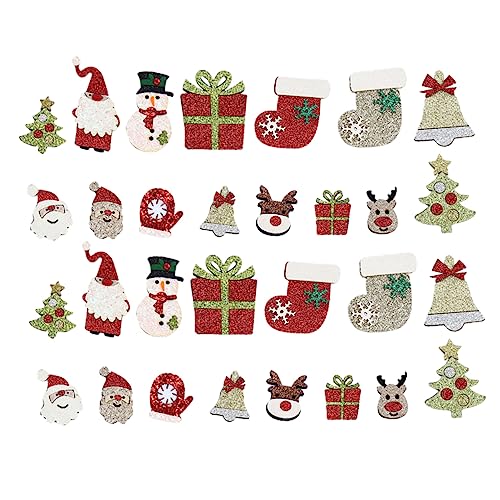 Operitacx 30 Stück Teiliges Weihnachtsstickerei Patches aus Bunte Aufnäher zum Aufbügeln Langlebige Diy Weihnachtsdeko Festliche Kleidung Reparaturflicken für Weihnachten von Operitacx