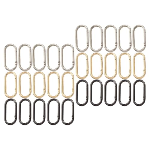 Operitacx 30 Stück Zinklegierung Ovaler Karabiner Schnappclips für Schlüsselanhänger Hundeleinen Taschenriemen Diy Bastelprojekte Robuste und Dekorative Clips Gold Silber und Schwarz Operitacx 30 Stück Zinklegierung Ovaler Karabiner Schnappclips für Schlüsselanhänger Hundeleinen Taschenriemen Diy Bastelprojekte Robuste und Dekorative Clips Gold Silber und Schwarz von Operitacx
