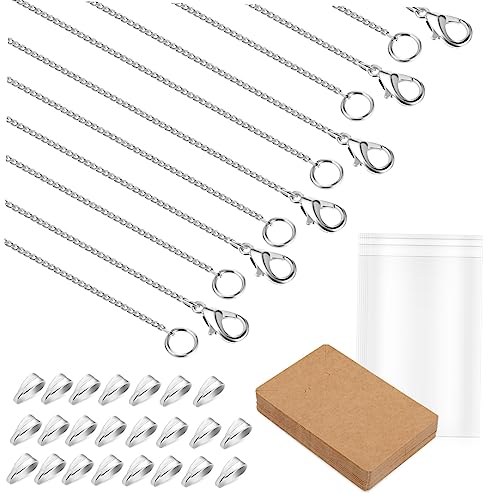 Operitacx 30 Stück die Kette bastelbedarf armband knüpfen jewelry set Herstellung Schmuck dünne Halskettenkette lange Halskettenkette Kette: Kupfer Clip: Kupfer Karton: Kraftpapier Tüte: opp von Operitacx