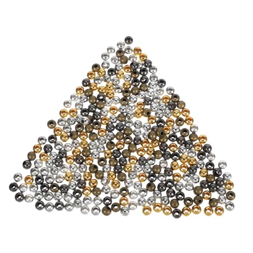 Operitacx 300 Stück Eisen Runde Spacer Perlen mit Großen Löchern für Schmuck Diy Basteln Metallperlen für Armbänder und Kreative Projekte Vielseitiges Schmuckzubehör von Operitacx
