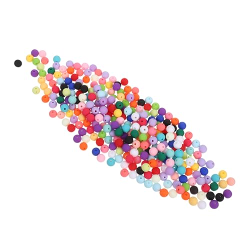 Operitacx 300 Stück Runde Matte Acrylperlen in Regenbogenfarben Lose Abstandshalter-perlen für Halsketten und Armbänder Bunte Gumball-perlen zum Schmuckherstellen und Basteln von Operitacx