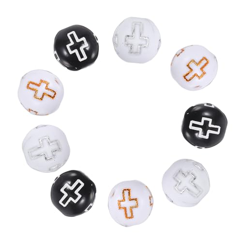 Operitacx 300 Stück Runde Religiöse Spacerperlen Christliche Charms für Schmuckherstellung DIY Zubehör Schwarz mit Weiß Weiß mit Gold mit Silber Operitacx 300 Stück Runde Religiöse Spacerperlen Christliche Charms für Schmuckherstellung DIY Zubehör Schwarz mit Weiß Weiß mit Gold mit Silber von Operitacx