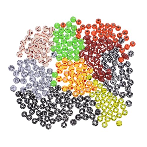 Operitacx 300 Stück Teiliges Acryl Sportperlen Bunte Baseball Basketball Tennis Volleyball Fußball Rugby Perlen für DIY Armbänder Halsketten Schlüsselanhänger Leichte Schmuckperlen zum Operitacx 300 Stück Teiliges Acryl Sportperlen Bunte Baseball Basketball Tennis Volleyball Fußball Rugby Perlen für DIY Armbänder Halsketten Schlüsselanhänger Leichte Schmuckperlen zum von Operitacx