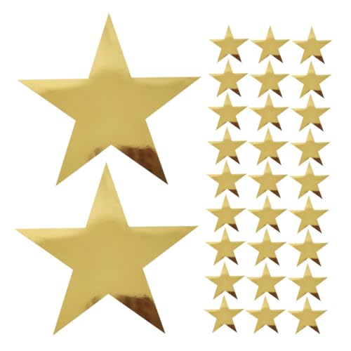 Operitacx 35 Stück Teiliges Papier Stern Deko Goldene Stern Cutouts für Hochzeit Party Hintergrund Beschreibbare Sterne als Foto Requisite Vielseitige Festival und Feier Wanddekoration von Operitacx