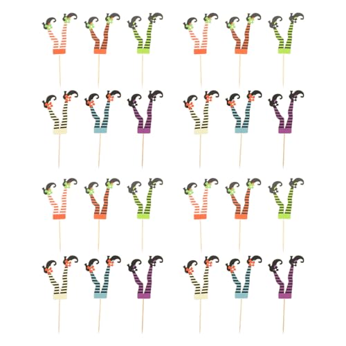 Operitacx 36 Stück Halloween Cupcake Topper - Hexenstiefel, Dekorative Kuchen-Sticks für Party, Käseplatte, Vorspeisen Dekor Operitacx 36 Stück Halloween Cupcake Topper - Hexenstiefel, Dekorative Kuchen-Sticks für Party, Käseplatte, Vorspeisen Dekor von Operitacx