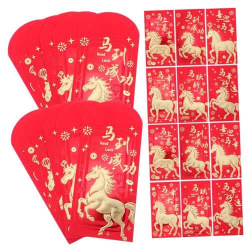 Operitacx 36 Stück Teiliges Chinesische Neujahrs-rotumschläge Jahr Des Pferdes aus Papier Traditionelle Spring Festival Geldumschläge mit Großem Format für Familienfeiern und Operitacx 36 Stück Teiliges Chinesische Neujahrs-rotumschläge Jahr Des Pferdes aus Papier Traditionelle Spring Festival Geldumschläge mit Großem Format für Familienfeiern und von Operitacx