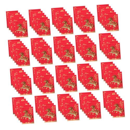 Operitacx 360 Stück Jahr Des Pferdes Rote Umschläge Vietnamesische Neujahrsumschläge Kreative Hong Bao Geldgeschenkumschläge Glattes Papier Faltfrei Für Frühlingsfest Hochzeit Geburtstag von Operitacx