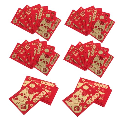 Operitacx 360 Stück Jahr des Pferdroten Pakets roter Umschlag rotes paket des neuen jahres Chinesische Glücksgeldumschläge Schlauchrote Umschläge 2026 Hongbao Umschläge Geldumschlag Papier von Operitacx