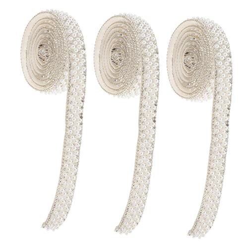 Operitacx 3Rollen Selbstklebendes Perlen Strassband Luxuriös Glänzendes DIY Bastelband für Gürtel Handtaschen Schuhe Partydekoration und Hochzeitsaccessoires Operitacx 3Rollen Selbstklebendes Perlen Strassband Luxuriös Glänzendes DIY Bastelband für Gürtel Handtaschen Schuhe Partydekoration und Hochzeitsaccessoires von Operitacx