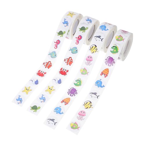 Operitacx 4 Rollen Meerestiere Sealing Stickers mit Aufklebern Je DIY Belohnungssticker für Dekorative Geschenkverpackung und Verschlussaufkleber Umweltfreundlich und Einfach Anzubringen Operitacx 4 Rollen Meerestiere Sealing Stickers mit Aufklebern Je DIY Belohnungssticker für Dekorative Geschenkverpackung und Verschlussaufkleber Umweltfreundlich und Einfach Anzubringen von Operitacx