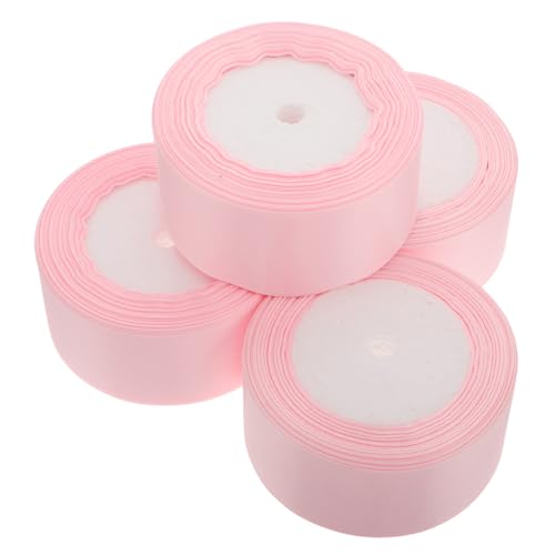 Operitacx 4 Rollen Rosa Satinband Weiches Polyesterband für Hochzeitsdekoration Blumensträuße und Geschenkverpackung Vielseitiges Elegantes Dekoband für Jede Feierlichkeit von Operitacx