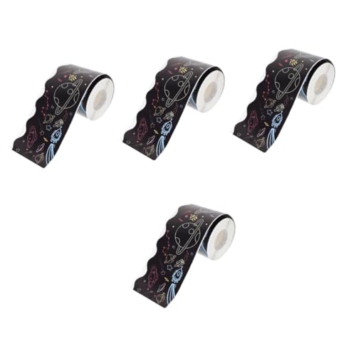Operitacx 4 Rollen Schwarze Taillierte Border Sticker Selbstklebende Wandverzierung für Pinnwände Klassenzimmer Kindergarten und Operitacx 4 Rollen Schwarze Taillierte Border Sticker Selbstklebende Wandverzierung für Pinnwände Klassenzimmer Kindergarten und von Operitacx