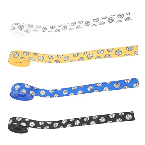 Operitacx 4 Rollen Volleyball Geschenkband Polyester Geschenkbox Schleifenband Dekoratives Bastelband für Partygeschenke und DIY Schmuck Yards pro Blau von Operitacx