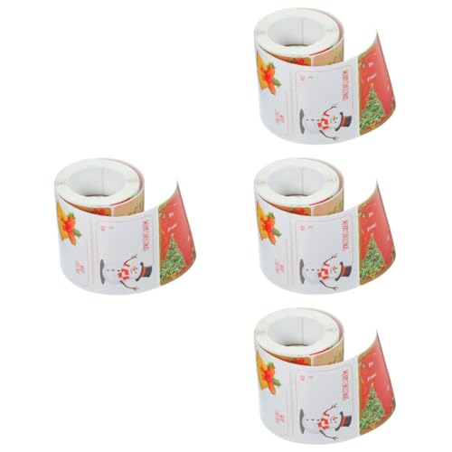 Operitacx 4 Rollen Weihnachtliche Geschenkaufkleber Selbstklebende Etiketten mit Festlichem Design für Backwaren und für Partys und Feiertage Operitacx 4 Rollen Weihnachtliche Geschenkaufkleber Selbstklebende Etiketten mit Festlichem Design für Backwaren und für Partys und Feiertage von Operitacx