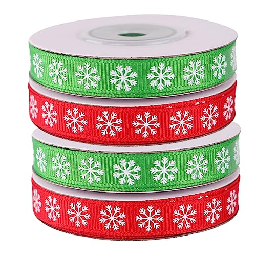 Operitacx 4 Rollen Weihnachtsband Breit Lang Schneeflockenmuster Geschenkband Rot Grün Diy Verpackung Dekoration für Weihnachten Party Operitacx 4 Rollen Weihnachtsband Breit Lang Schneeflockenmuster Geschenkband Rot Grün Diy Verpackung Dekoration für Weihnachten Party von Operitacx