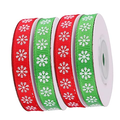 Operitacx 4 Rollen Weihnachtsband Polyester Schleifenband mit Schneeflocken Breit Rot Grün Geschenkband Dekoband für DIY Geschenkverpackungen Partydekoration Operitacx 4 Rollen Weihnachtsband Polyester Schleifenband mit Schneeflocken Breit Rot Grün Geschenkband Dekoband für DIY Geschenkverpackungen Partydekoration von Operitacx