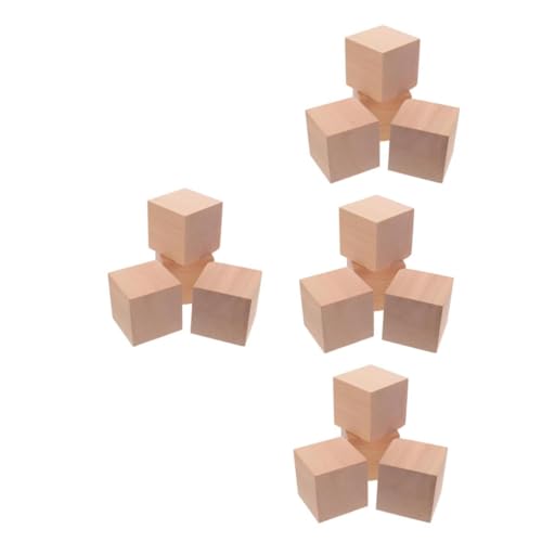 Operitacx 4 Sätze Blöcke Leere Untersetzer Zum Basteln Konstruktionsspielzeug Rohlinge Für Projekte Holzdekoration Holzhandwerk Leere Holzklötze Unfertige Holzwürfel Holzblock 4 Stück * 4 von Operitacx