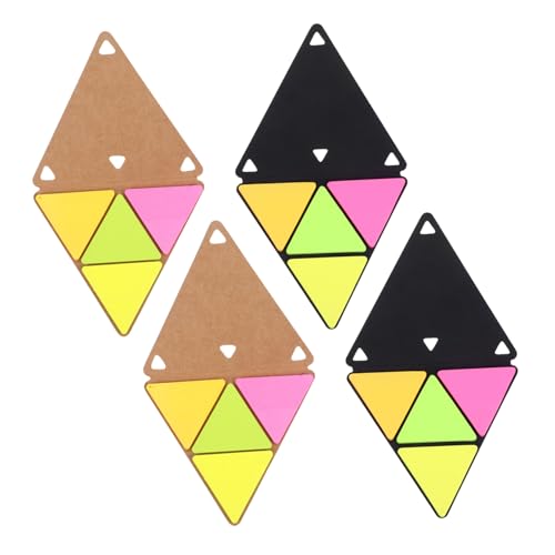 Operitacx 4 Sätze Dreieckige Haftnotizen Tragbare Pet Notizblöcke für Büro Schule und Zuhause Wasserdichtes Reißfestes Design Farbige Memo Pads zur Einfachen Organisation von Ideen von Operitacx