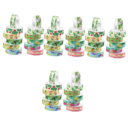 Operitacx 4 Sätze Flamingo Washi Tape Dekorative Klebebänder Für Diy Selbstklebend Leicht Abreißbar Für Scrapbooking Und Journals Ohne Rückstände 12 Rollen * 4 von Operitacx