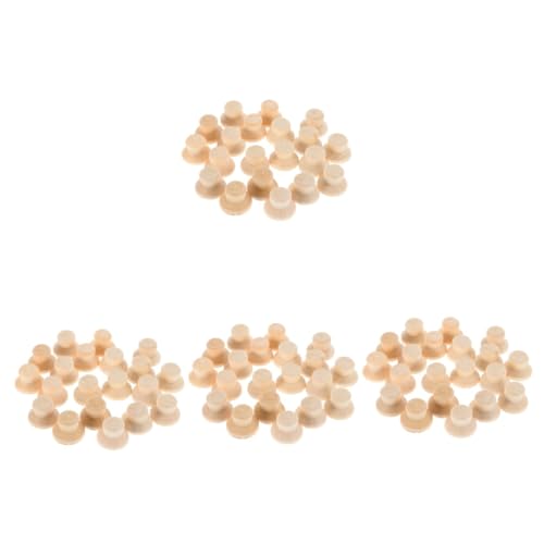 Operitacx 4 Sätze Marionettenhut Diy Leere Peg-puppen-mütze Partyhut Kappe Blanko-peg-puppenhut Zubehör Für Babypuppen Sonnenhut Strohhut Mini Anbindung Puppenzubehör Hölzern 40 Stück * 4 von Operitacx