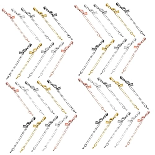 Operitacx 4 Sätze Teiliges Schmuckverbindungsstücke Mit Kordelenden Und Stabilen Karabinerverschlüssen Für Diy Armbänder Und Anhänger 10 Stück * 4 von Operitacx