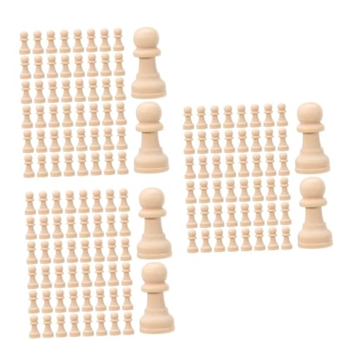 Operitacx 4 Sätze Unbemalte Holz Schachfiguren DIY Schachspiel Zubehör Für Kreative Projekte Und Interaktive Spiele Für Erwachsene 50 Stück * 4 von Operitacx
