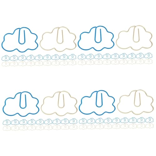 Operitacx 4 Sätze Wolkenförmige Papierclips Flexibel Und Multifunktional Kleine Büroklammern Für Notizen Dokumente Und Scrapbooking Himmelblau Und 20 Stück * 4 von Operitacx