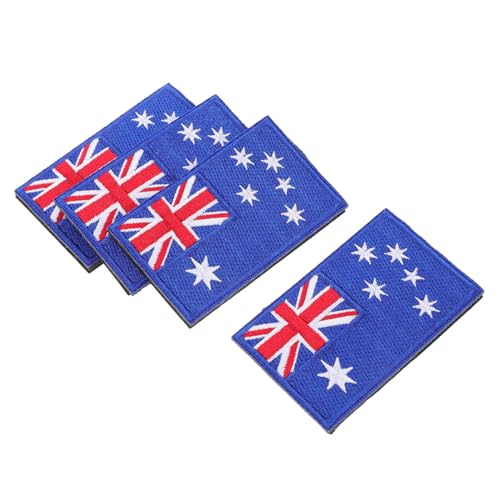 Operitacx 4 Stück Australien Flagge Aufnäher Teiliges Gestickte Nationalfahne Abnehmbar Strapazierfähiges Material für Rucksäcke Jacken Kleidung Praktische Befestigung Vielseitig Einsetzbar von Operitacx