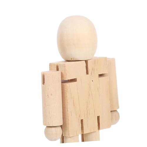 Operitacx 4 Stück Bewegliche Holzroboter zum Bemalen Unvollendete Große Holzpüppchen mit Gelenken für DIY Freizeit Kindergarten Kunstprojekte Kreative Holzfiguren von Operitacx