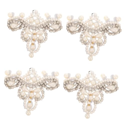Operitacx 4 Stück Diy Strass Patch mit Perlen für Kleidung und Schuhe Applikation für Hochzeitskleider Taschen und Mehr Weiß Operitacx 4 Stück Diy Strass Patch mit Perlen für Kleidung und Schuhe Applikation für Hochzeitskleider Taschen und Mehr Weiß von Operitacx