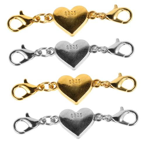 Operitacx 4 Stück Herzförmige Magnetverschlüsse für Schmuck Diy Schmuck Zubehör mit Karabinerverschluss Langlebige und Stilvolle Verschlüsse für und Armbänder von Operitacx