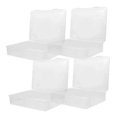 Operitacx 4 Stück Klare Aufbewahrungsboxen Kunststoff Multifunktionale Organizer für Schmuck Ohrstecker und Kleine Gegenstände Stapelbar und Tragbar von Operitacx