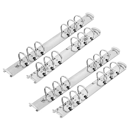 Operitacx 4 Stück Metall Loseblatt Ordner, 6 Ring Metallordner, Sammelalbum-Ordner, segmentierter Ordner für Fotoalbum, Notizbuch, Büro, A5 + A6, 2 Stück für jede Größe von Operitacx