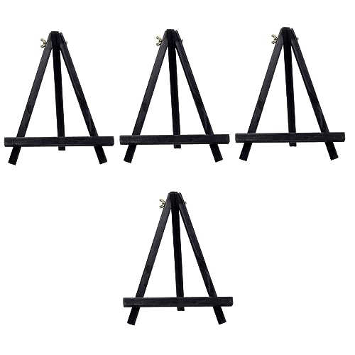 Operitacx 4 Stück Mini-Staffelei maltafel für staffelei Kunstschreibtisch Kleiner Kunst-Staffeleiständer Mini-Display Leinwandhalterständer Staffelei stehen hölzern Black von Operitacx