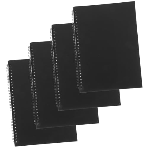 Operitacx 4 Stück Notizbuch Spiraler Notizblock Kleine Spiralblöcke Spiralförmiger Notizblock Büro Notebook Beachten Sie Vorräte Notizbücher Für Die Arbeit Süße Spiralblöcke Papier Schwarz von Operitacx