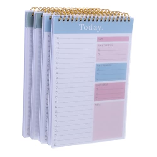 Operitacx 4 Stück Notizbuch täglich zu tun planer Checkliste gepunktet vereinfacht undatiert groß Täglicher Aufgabennotizblock Notizblock zu machen Task -Notebook Meeting-Notizbücher Plastik von Operitacx