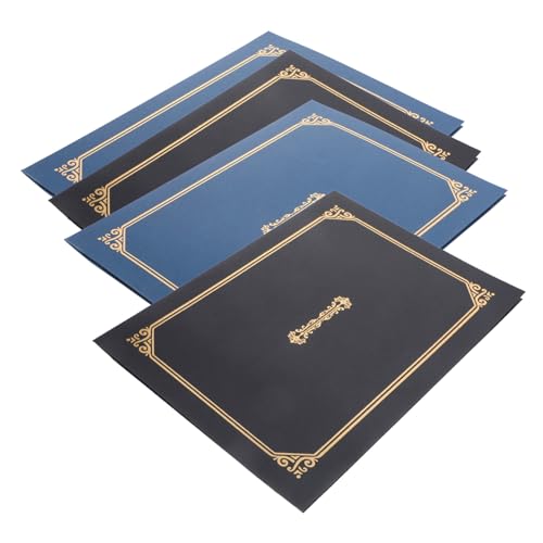 Operitacx 4 Stück Papier Zertifikathüllen mit Folienprägung Urkundenhalter für Diplome und Auszeichnungen Schützende Urkundenmappe für Studenten Edle Dokumentencover in Schwarz und Blau Operitacx 4 Stück Papier Zertifikathüllen mit Folienprägung Urkundenhalter für Diplome und Auszeichnungen Schützende Urkundenmappe für Studenten Edle Dokumentencover in Schwarz und Blau von Operitacx