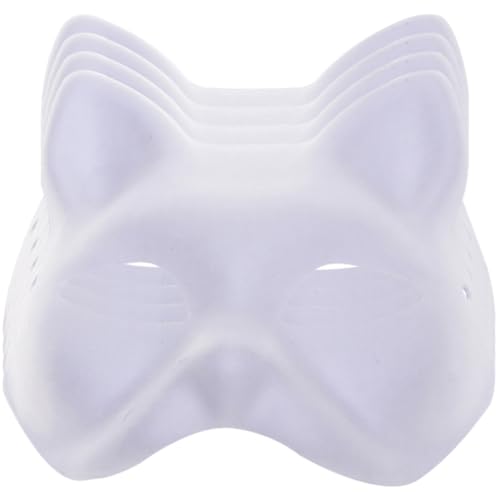 Operitacx 4 Stück Pappmaché-Masken Unbemalte Halloween-Katzenmasken Weiße Masken Für Halloweenkostüme Cosplay-Accessoires Operitacx 4 Stück Pappmaché-Masken Unbemalte Halloween-Katzenmasken Weiße Masken Für Halloweenkostüme Cosplay-Accessoires von Operitacx