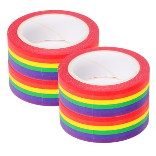 Operitacx 4 Stück Pride washi Tape Gestreiftes DIY Scrapbook Klebeband Handreißbar Vielseitig Haftend für Planer Umschläge Geschenkverpackung Kreative Papeterie deko von Operitacx