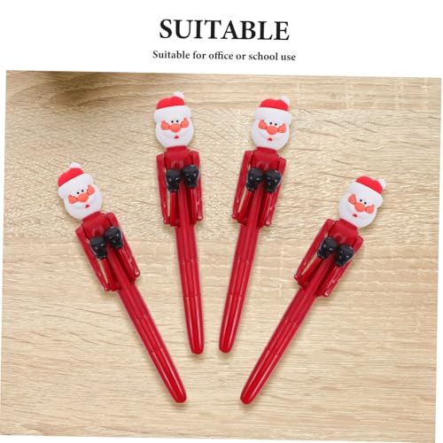 Operitacx 4 Stück Santa Claus Boxing Kugelschreiber Lustige Weihnachtskugelschreiber mit Glatter Schreibfunktion Interaktives Design für Schule Büro Party und Kreative Feiertagsdekoration von Operitacx
