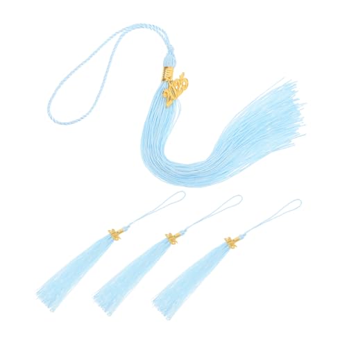 Operitacx 4 Stück Teiliges Abschlussmützen Quasten Set mit Gold Charm Doktorhut Dekorationen für Graduation Cap Stylische Quastenanhänger für Absolventen Himmelblau von Operitacx
